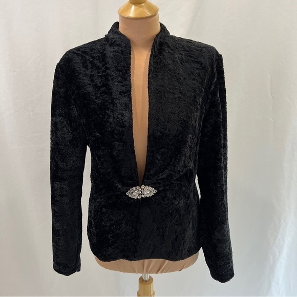 Vtg Connected Crushed Textured Velvet Formal Occasion Evening Jacket Blazer - Picture 1 of 7
